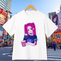 Camiseta Huntrix KPOP Unissex Estilo Coreano Tendência Moda Infanto Juvenil Adulto Tal Mãe Tal Fil