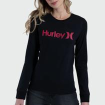 Camiseta Hurley One & Only Manga Longa Preto Feminina