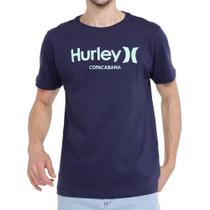 Camiseta Hurley Silk Copa Cabana Masculina Azul Marinho