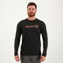 Camiseta Hurley Surf One Only Manga Longa Proteção UV Preta