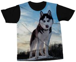 Camiseta Husky Siberiano Camisa Cachorro de Raça
