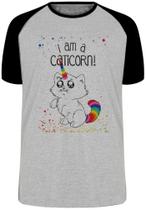 Camiseta I am a caticorn gato unicórnio Blusa Plus Size extra grande adulto ou infantil