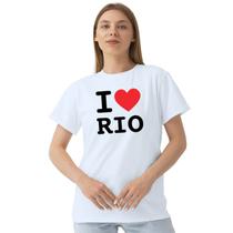 Camiseta I Love Rio Camisa Personalizada Blusa Adulto Algodão com Poliéster Camiseta I Love Rio Camisa Personalizada Blusa Adulto Algodão com Poliéster
