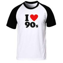 Camiseta i love the 90 amo os anos 90 presente criativo