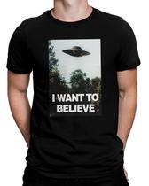 Camiseta I Want To Believe Ets Aliens Camisa Geek