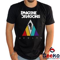 Camiseta Imagine Dragons 100% Algodão Evolve Geeko
