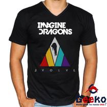 Camiseta Imagine Dragons 100% Algodão Evolve Geeko