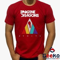 Camiseta Imagine Dragons 100% Algodão Evolve Rock Indie Alternativo Geeko