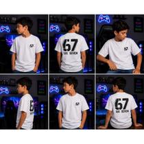 Camiseta Infantil 100% Algodão Estampada Six Seven 67