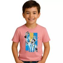 Camiseta Infantil 100 Algodão Lionel Messi Goat Futebol Tamanho 2 ao 16 Camiseta Infantil 100 Algodão Lionel Messi Goat Futebol Tamanho 2 ao 16