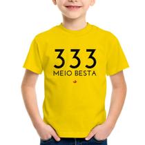 Camiseta Infantil 333 Meio Besta - Foca na Moda