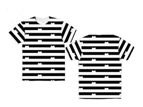 Camiseta Infantil A Casa Mágica da Gabby Listrada Preta e Branca unissex Camiseta Infantil A Casa Mágica da Gabby Listrada Preta e Branca unissex