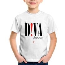 Camiseta Infantil A Diva Chegou - Foca na Moda Camiseta Infantil A Diva Chegou - Foca na Moda
