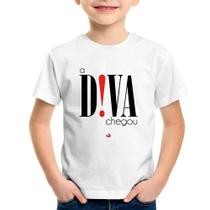 Camiseta Infantil A Diva Chegou - Foca na Moda