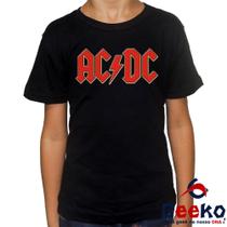 Camiseta Infantil ACDC 100% Algodão Rock AC/DC AC DC Geeko