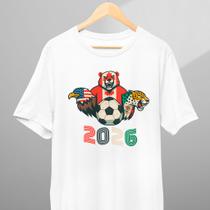 Camiseta Infantil Adulto Copa do Mundo 2026 Aguia Urso Onça 100% Algodão Premium