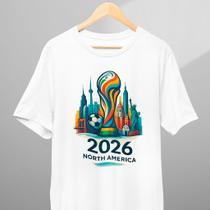Camiseta Infantil Adulto Copa do Mundo 2026 North America USA CANADA MEXICO 100% Algodão Premium