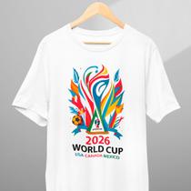 Camiseta Infantil Adulto Copa do Mundo 2026 World Cup USA CANADA MEXICO 100% Algodão Premium Camiseta Infantil Adulto Copa do Mundo 2026 World Cup USA CANADA MEXICO 100% Algodão Premium