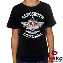 Camiseta Infantil Aerosmith 100% Algodão Rock Geeko Camiseta Infantil Aerosmith 100% Algodão Rock Geeko
