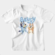 Camiseta Infantil Algodão Personalizada Desenho Bluey Bingo