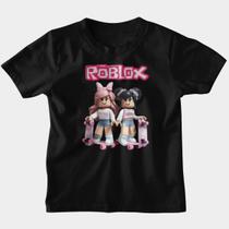 Camiseta Infantil Algodão Personalizada Roblox Meninas Skate