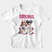 Camiseta Infantil Algodão Personalizada Roblox Meninas Skate