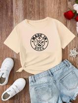 Camiseta Infantil Algodão T Shirt Menina Menino MADE IN ROÇA Estampada BOLA