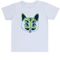 Camiseta Infantil Alien Cat Gato Alienígena