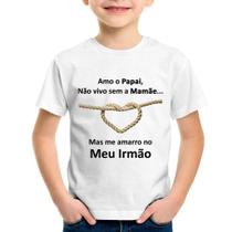 Camiseta Infantil Amo o Papai, Não vivo sem a Mamãe mas me amarro no meu irmão - Foca na Moda Camiseta Infantil Amo o Papai, Não vivo sem a Mamãe mas me amarro no meu irmão - Foca na Moda