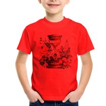 Camiseta Infantil Ampulheta Floral - Foca na Moda