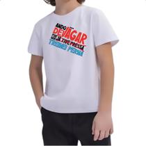 Camiseta Infantil Ando devagar treinei perna Camiseta Infantil Ando devagar treinei perna