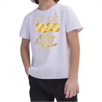 Camiseta Infantil Ano novo 2026 varal Camiseta Infantil Ano novo 2026 varal