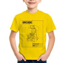 Camiseta Infantil Arcade Fliperama Projeto - Foca na Moda