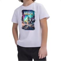 Camiseta Infantil Area 51 Poster Futurista