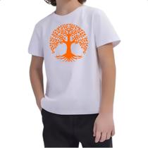 Camiseta Infantil Arvore da vida laranja