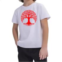 Camiseta Infantil Arvore da vida vermelha Camiseta Infantil Arvore da vida vermelha