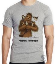 Camiseta infantil até o Plus size chewbacca friends not food