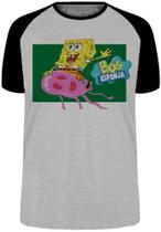 Camiseta Infantil até Plus Size Bob Esponja E Agua Viva Desenho