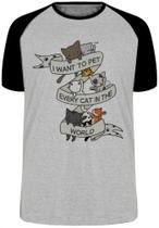 Camiseta Infantil até Plus Size Cat Pet World Gato Gatinho Felino