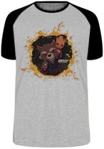 Camiseta Infantil até Plus Size Guardioes Da Galaxia Rocket Groot