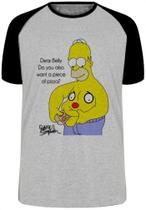 Camiseta Infantil até Plus Size Homer Pizza Barriga Comendo Camiseta Infantil até Plus Size Homer Pizza Barriga Comendo