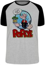 Camiseta Infantil até Plus Size Popeye Espinafre Lata Redondo Olivia