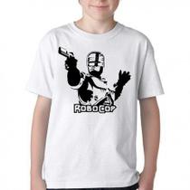 Camiseta Infantil até Plus Size Robocop Arma Camiseta Infantil até Plus Size Robocop Arma