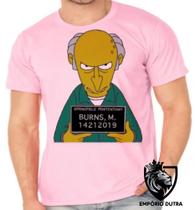 Camiseta Infantil até Plus Size Sr Burns Preso Delegacia Homer Bart
