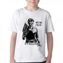 Camiseta Infantil até Plus Size Stallone Cobra Voce E Um Coco Camiseta Infantil até Plus Size Stallone Cobra Voce E Um Coco