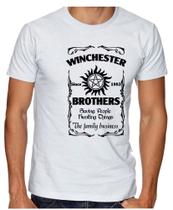 Camiseta infantil até Plus Size Supernatural Os Irmaos Winchester Camiseta infantil até Plus Size Supernatural Os Irmaos Winchester