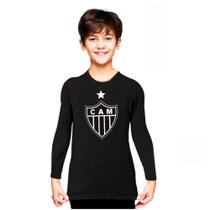 Camiseta Infantil Atlético MG Manga Longa Preta Unissex