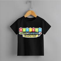 Camiseta Infantil Autismo Autista Conhecer, compreender e respeitar Unissex Blusa Conscientização 10