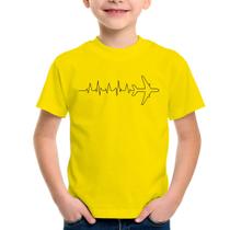 Camiseta Infantil Avião Batimentos Cardíacos - Foca na Moda