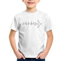 Camiseta Infantil Avião Batimentos Cardíacos - Foca na Moda